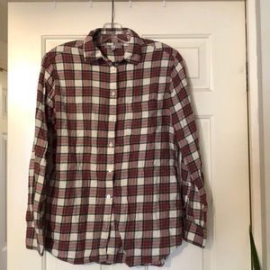 Red and White Plaid Button Down